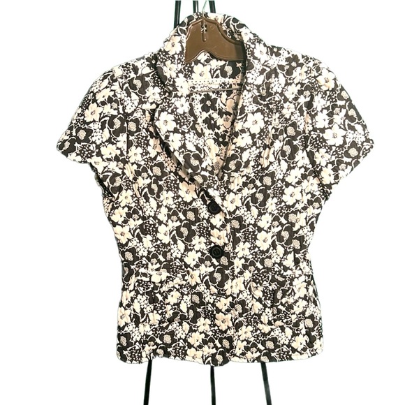 M women Blazer George Lapel Collar Two Front Pockets Buttoned Down Short Sleeve - Picture 1 of 14